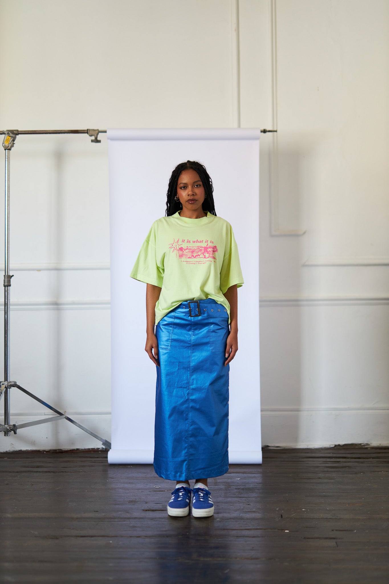 BLUE HOUR METALLIC SKIRT